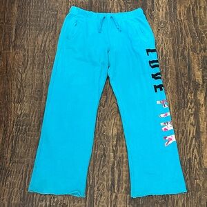 PINK Victoria's Secret Blue Track Boyfriend Pants